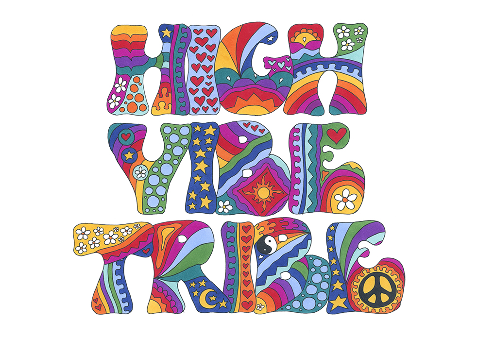 High Vibe Tribe art print by Kellie Espie