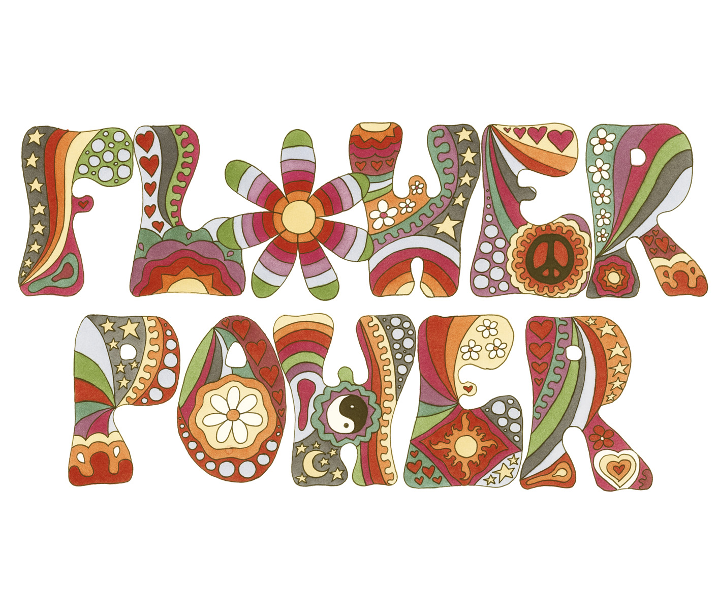 Flower Power — Vintage art print by Kellie Espie