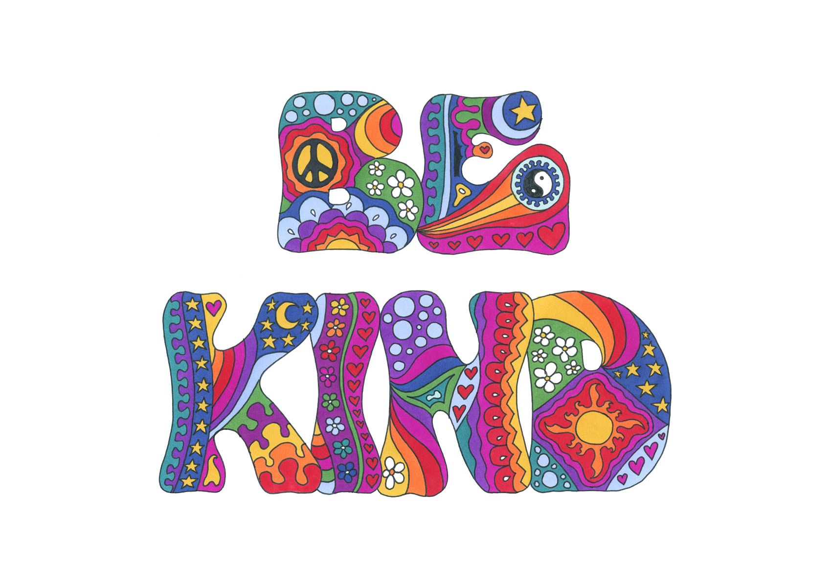 Be Kind art print by Kellie Espie