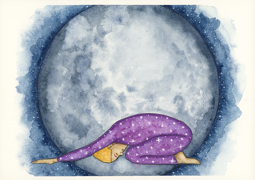 Cat Stretch watercolour print by Kellie Espie