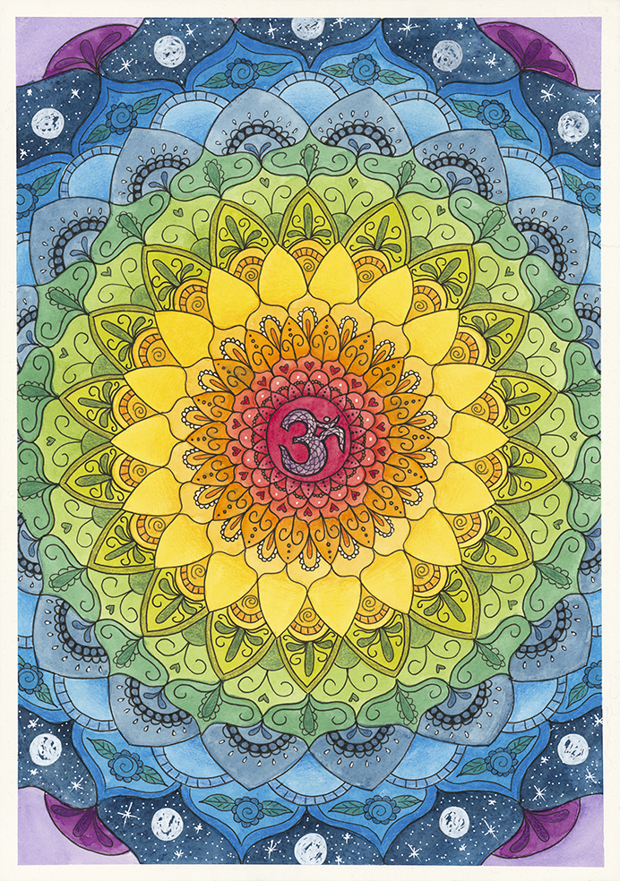 Om Mandala art print by Kellie Espie