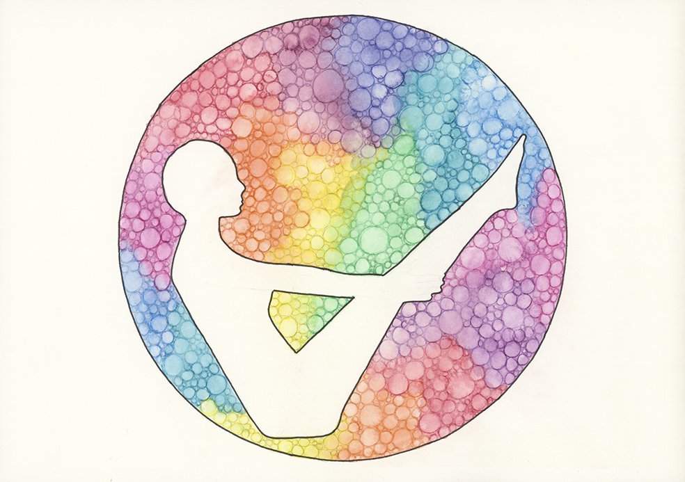 Boat Pose watercolour print by Kellie Espie