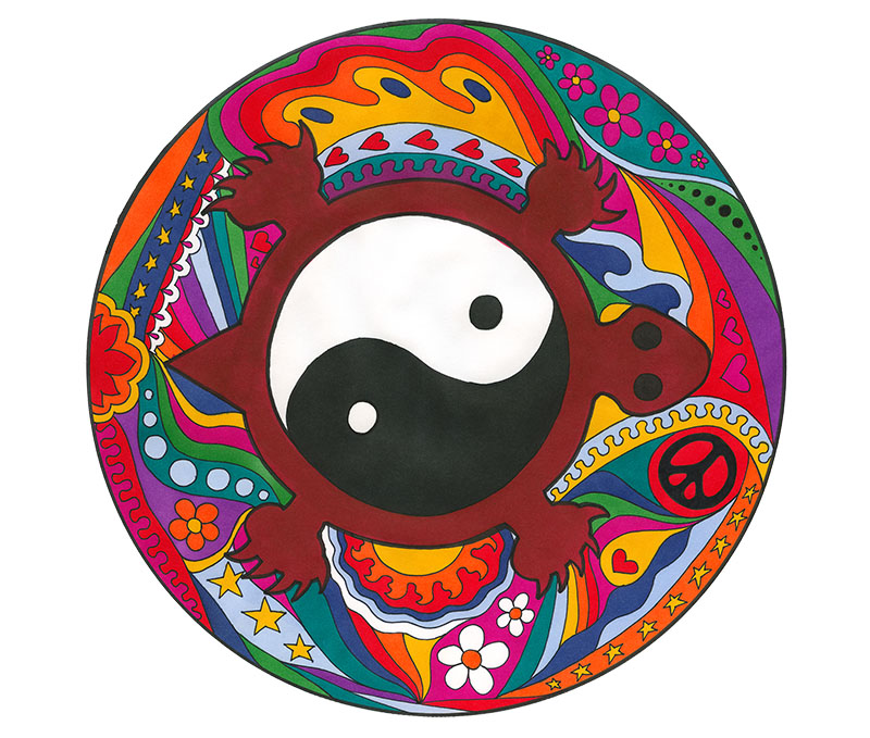 Yin Yang Turtle art print by Kellie Espie