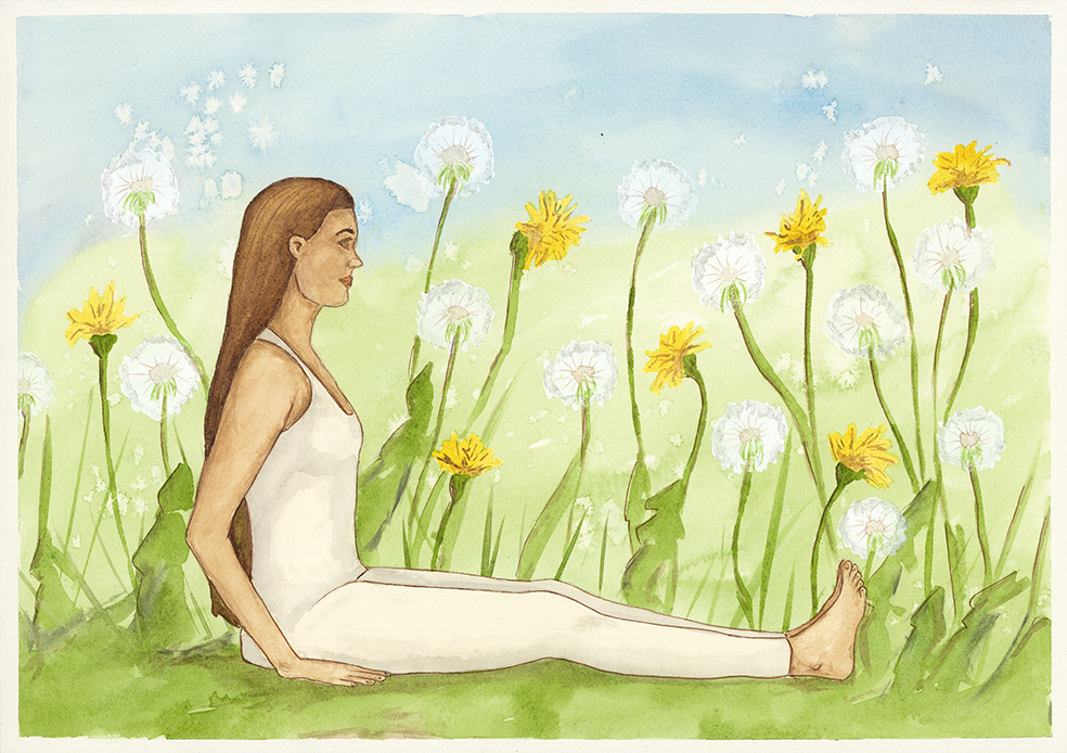 Staff Pose watercolour print by Kellie Espie