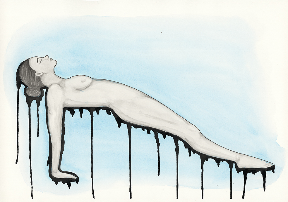 Upward Plank watercolour print by Kellie Espie