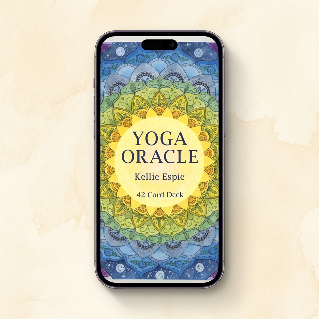 Preview mockup of the Yoga Oracle app on iPhone