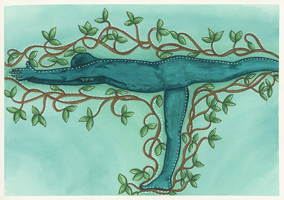 Warrior 3 watercolour print by Kellie Espie