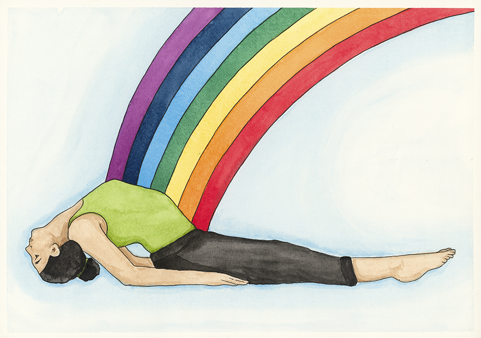 Fish Pose watercolour print by Kellie Espie