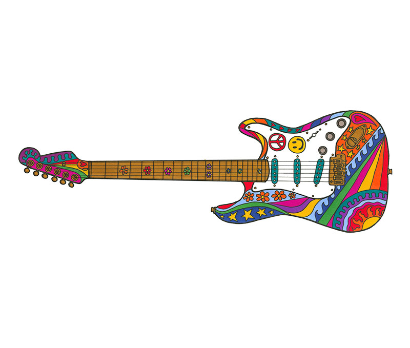 Guitar art print by Kellie Espie