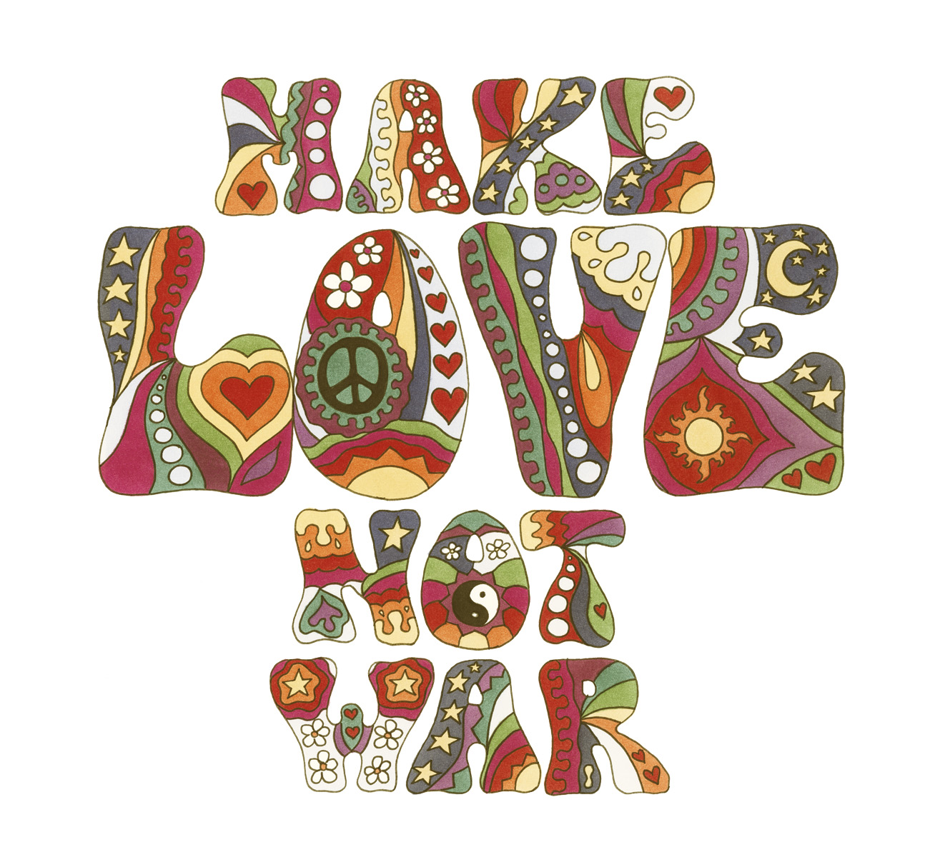 Make Love Not War — Vintage art print by Kellie Espie