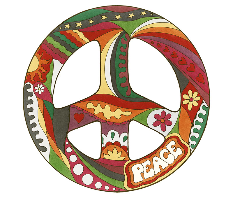 Peace Symbol — Vintage art print by Kellie Espie