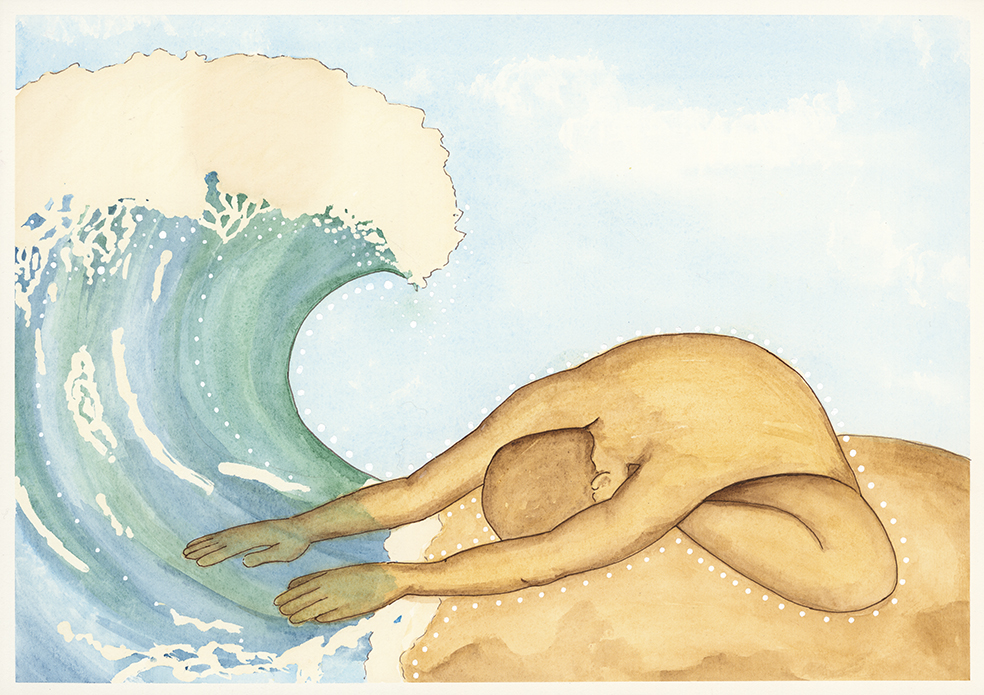 Easy Pose watercolour print by Kellie Espie