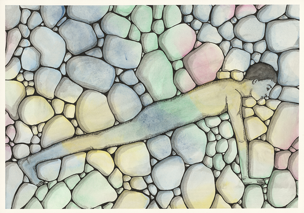 Plank Pose watercolour print by Kellie Espie