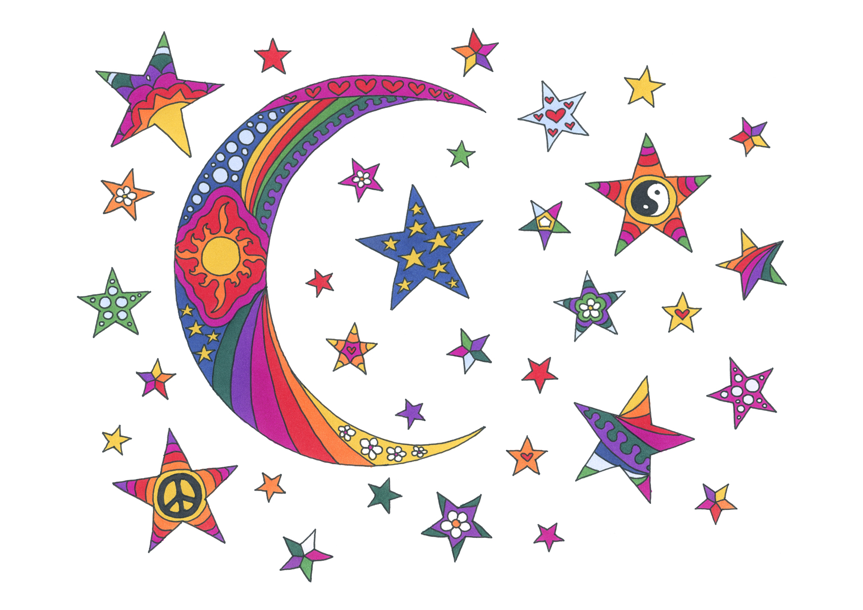 Crescent Moon art print by Kellie Espie