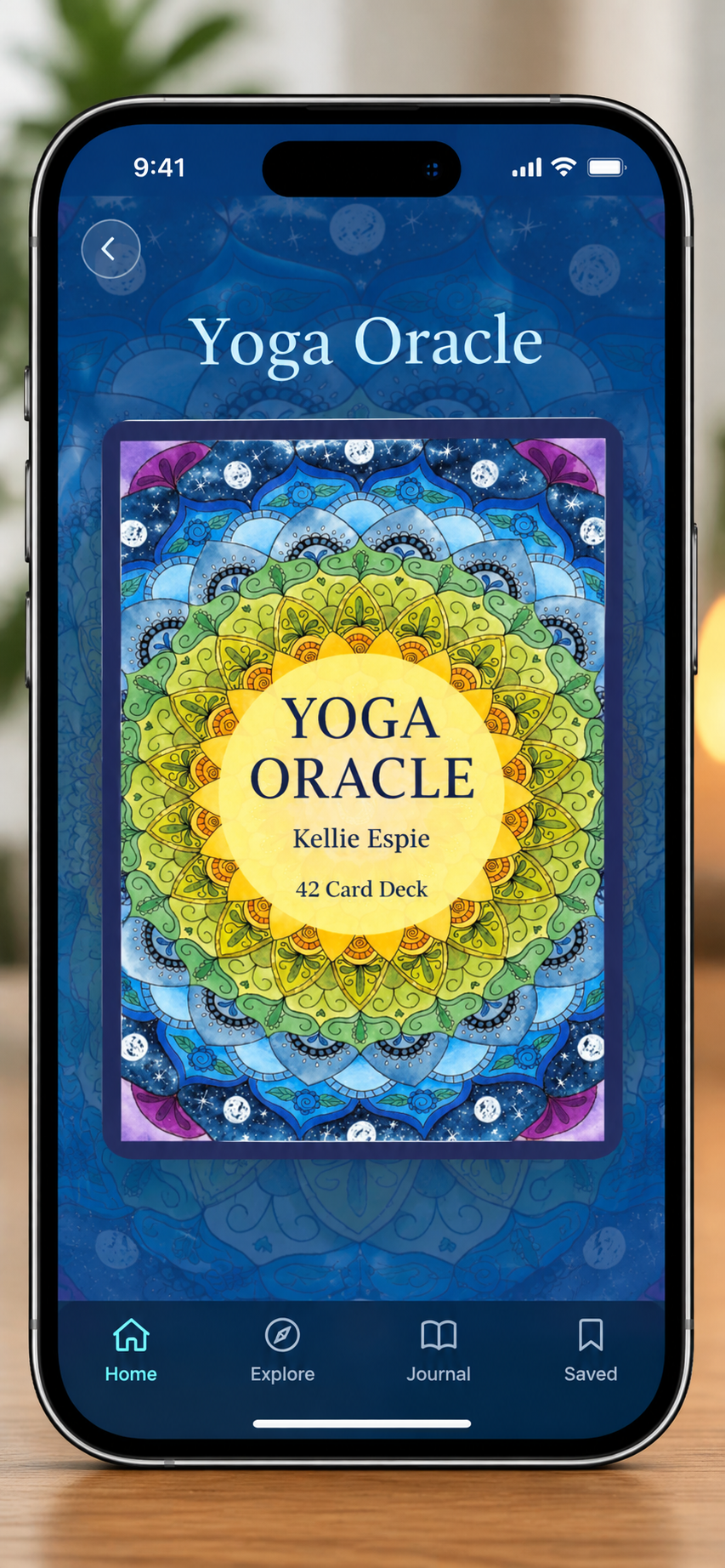 Preview mockup of the Yoga Oracle app on iPhone