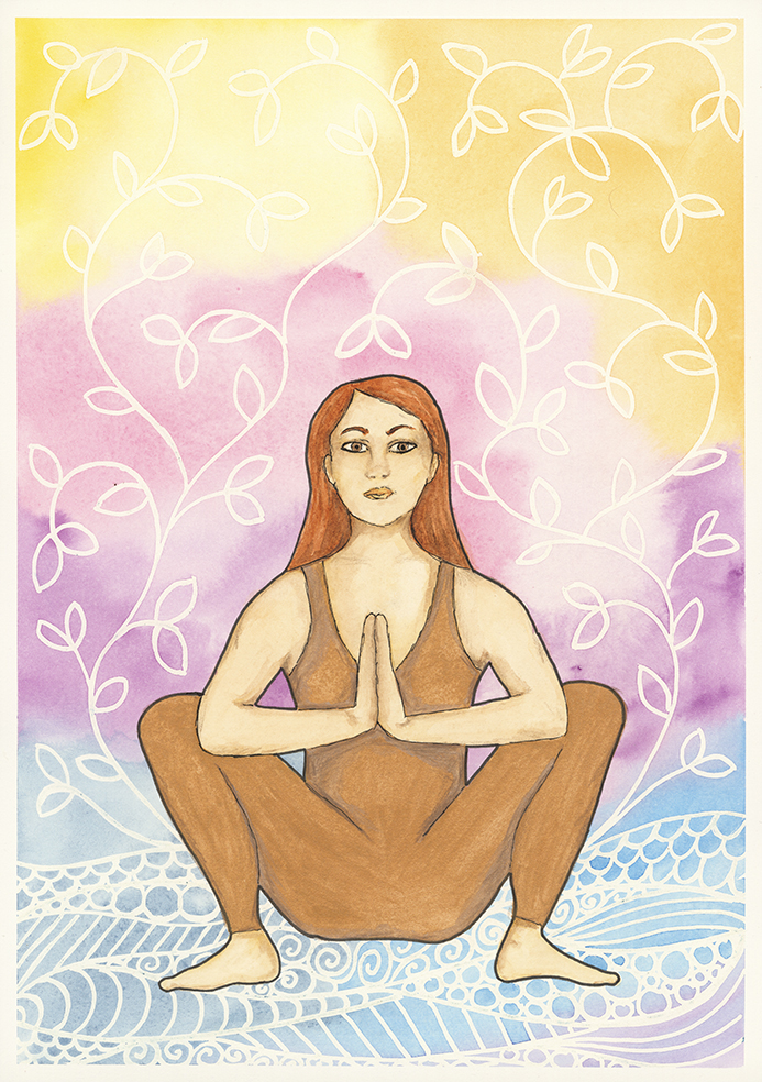Garland Pose watercolour print by Kellie Espie