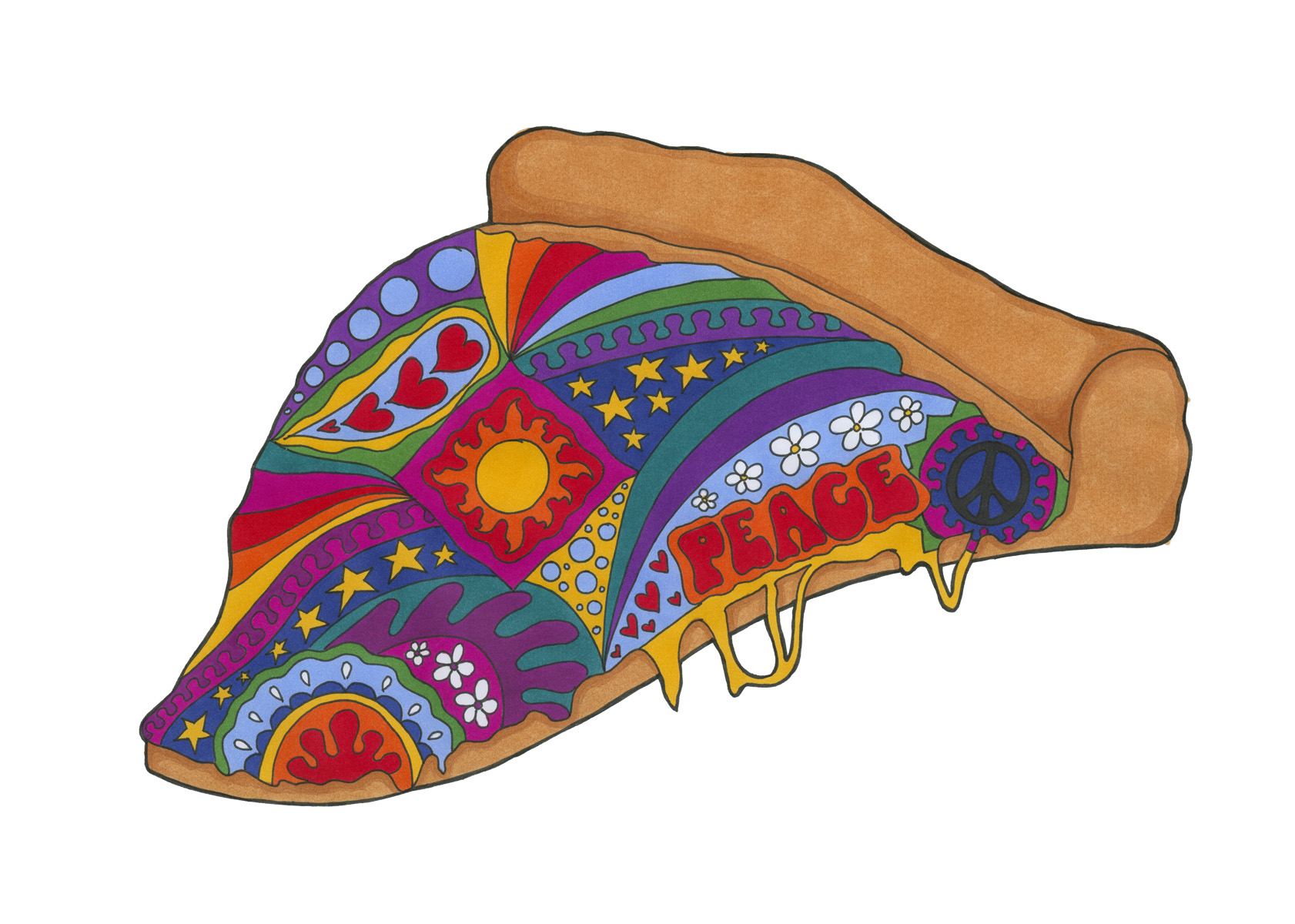 Peace Pizza art print by Kellie Espie