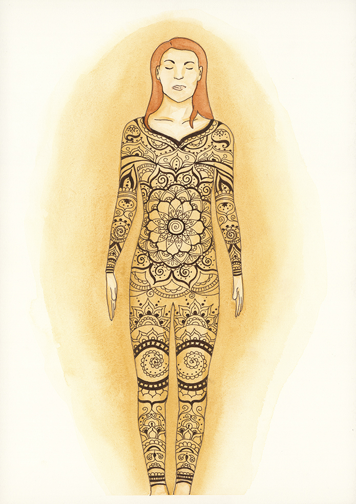 Mountain Pose watercolour print by Kellie Espie
