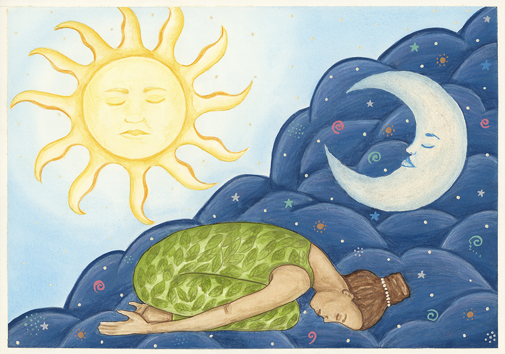 Child's Pose watercolour print by Kellie Espie