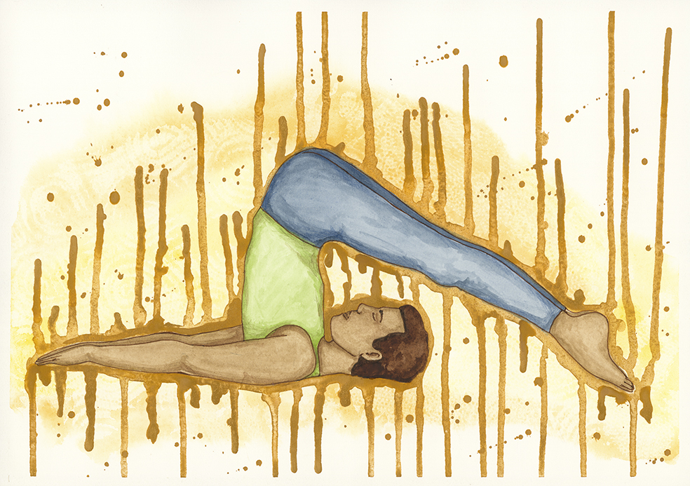 Plough Pose watercolour print by Kellie Espie