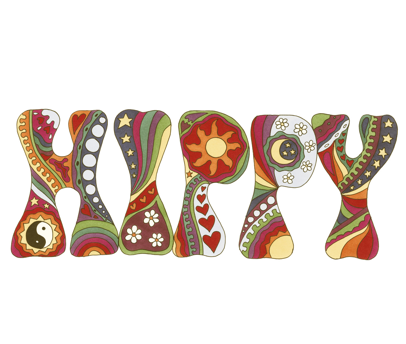 Hippy — Vintage art print by Kellie Espie