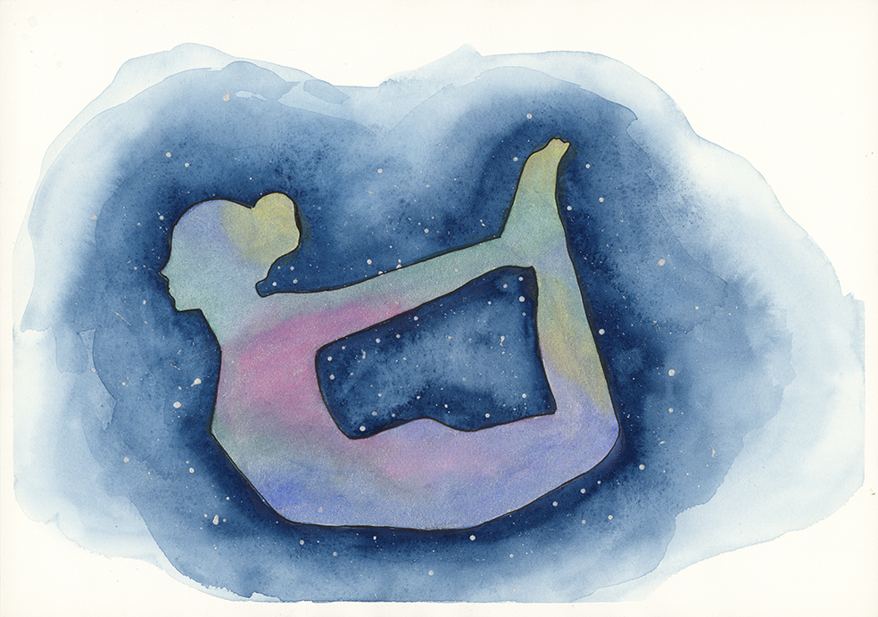 Bow Pose watercolour print by Kellie Espie