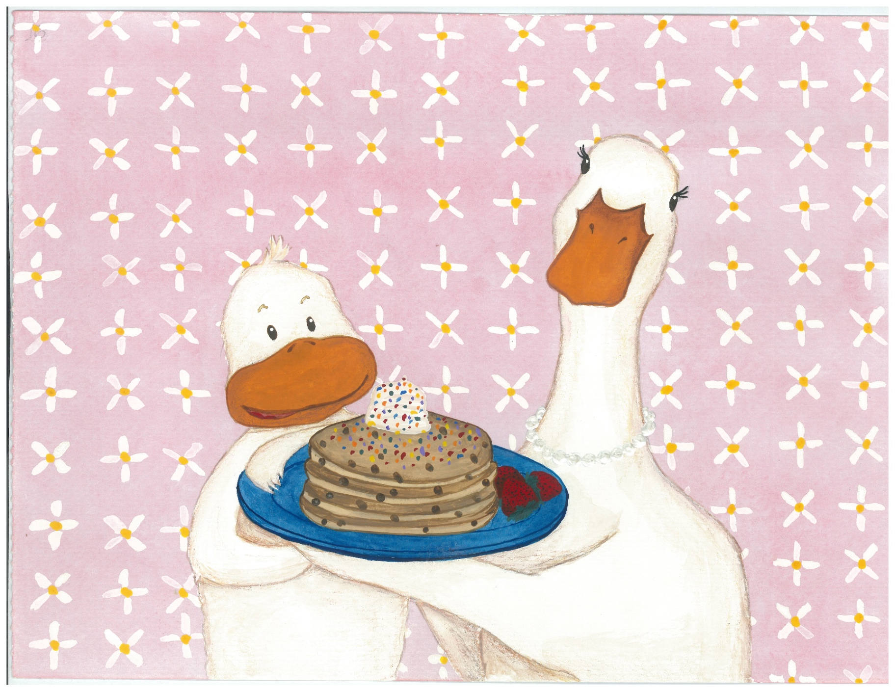 Interior page — Squizzle sharing pancakes with a friend