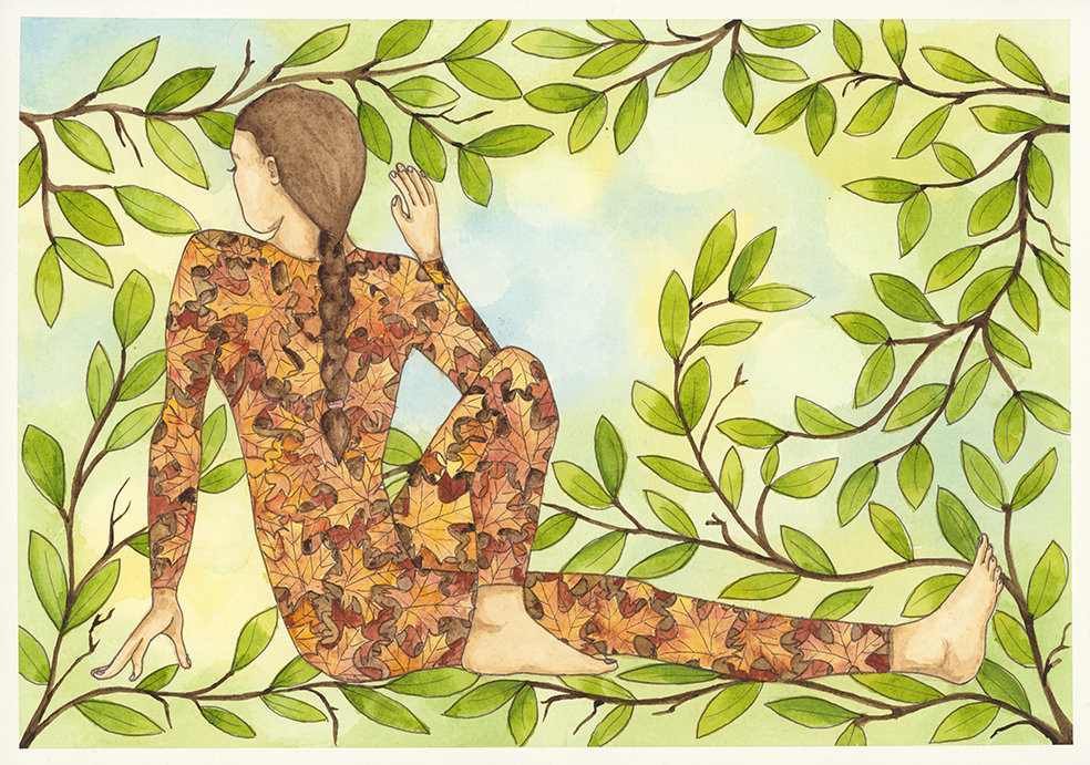 Marichi's Pose watercolour print by Kellie Espie