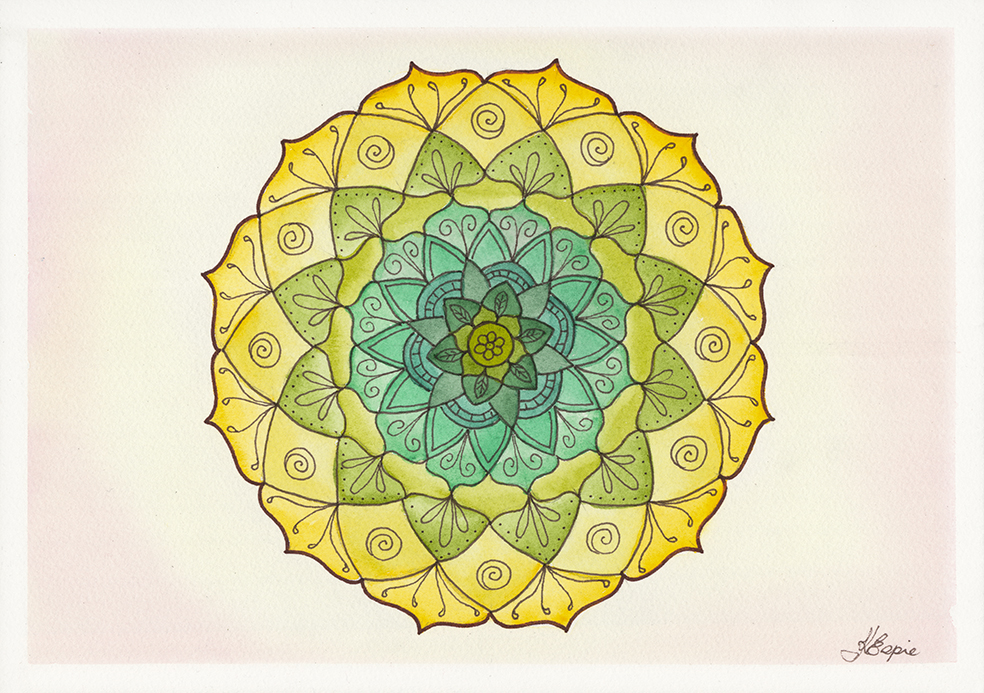 Forest Light Mandala art print by Kellie Espie