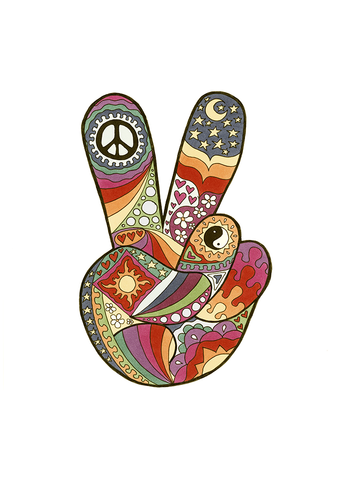 Peace Out — Vintage art print by Kellie Espie